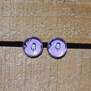 💟 Purple Ghostface Stud Earrings